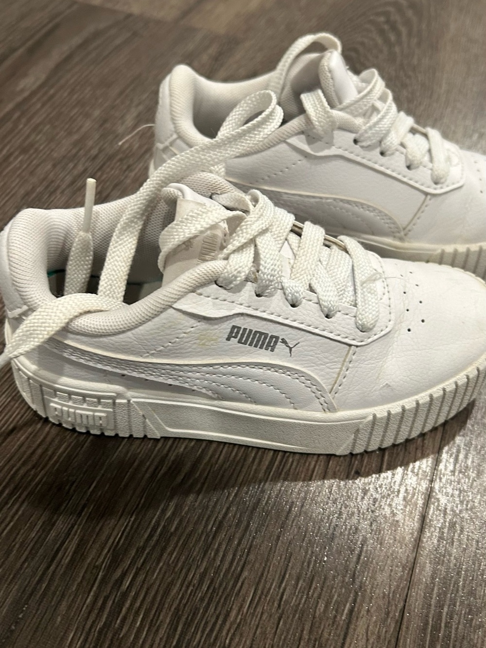 Puma White Kids Lace-Up Platform Sneakers